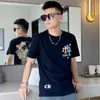 Camiseta de Manga Corta con Estampado de Logo F de Marca de Moda para Hombre y Mujer, Top Holgado de Cuello Redondo de Estilo Urbano de Moda