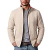 Amazon Transfronterizo Otoño e Invierno Suéter Cardigan de Cuello Alto para Hombre Chaqueta Gruesa Cálida con Forro Polar Estilo Europeo y Americano Prendas de Punto Ropa de Abrigo