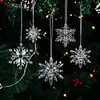 Adorno Colgante de Copo de Nieve Transparente Acrílico Navideño, Cristal de Hielo, Copo de Nieve de Cristal de Simulación, Decoración Colgante para Árbol de Navidad y Ventana