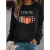 Sudadera con Estampado en Inglés de Calabaza de Halloween Otoño e Invierno Europeo y Americano Camiseta de Manga Larga con Cuello Redondo de Amazon Ropa para Mujer