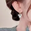 Nuevos Pendientes de Perla con Lazo de Diamantes Completos Frescos y Dulces Pendientes con Gancho de Oreja Elegantes de Lujo Ligero Tendencia Transmisión en Vivo