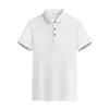Camisa polo de seda helada con borde de doble costura, camisa publicitaria de manga corta para grupo corporativo con camiseta de trabajo estampada y bordada