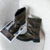 Botines Chunky de Tacón Grueso que Aumentan la Altura, Estilo Retro 2025, Botas Vaqueras Holgadas Estilo Western, Botas de Montar, Botas Martin, Botas de Mujer Estilo Francés