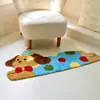 Alfombra Tufted de Perro de Dibujos Animados Transfronteriza, Alfombrilla Gruesa para Mesita de Noche, Tapete Decorativo Absorbente de Agua Antideslizante para Dormitorio, Felpudo para Entrada