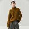 ¡Calidad de Lujo Ligero! Suéter de Cachemira Elegante y Versátil para Mujer Otoño e Invierno Suéter de Cachemira con Cuello Alto Medio Hombros Descubiertos Rombo
