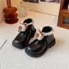 Botas Martin estilo británico ins nuevo estilo Otoño/Invierno 2025 versión coreana para niñas botas de princesa con borde de dibujos animados botas cortas de suela blanda