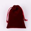 Bolsa de franela negra con cordón en la cintura para empaquetar joyas, bolsa de almacenamiento a prueba de polvo para joyas de franela, venta al por mayor