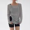 Top deportivo ligero de verano para mujer, camiseta de running holgada, talla grande para mujeres de talla grande, pantalones de yoga de tiburón de manga tres cuartos para fitness