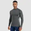 Camiseta personalizada de secado rápido para deportes al aire libre, top para ciclismo, running, camisa de compresión ajustada, protección solar, manga larga, ropa de fitness para hombre