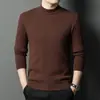 Suéter grueso de color liso para invierno para hombres Puyuan, para hombres de mediana edad y jóvenes, suéter engrosado 100% lana pura con cuello medio alto, ropa para hombre