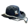 Sombrero de Pescador de Mezclilla para Mujer, Primavera y Verano, Estilo Japonés, Sencillo y Lindo, Sombrero Cubo con Orejas de Gato, Sombrero de Protección Solar, Circunferencia de Cabeza Grande, Sombrero Liso