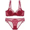 Estilo europeo y americano, superventas, lencería sexy de encaje, ultrafina y transparente, diseñada para hacer que los senos grandes parezcan más pequeños y prevenir la flacidez, color rojo, perfecta para tu año zodiacal
