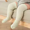 Meias de Ar Condicionado Infantis para Joelho Primavera, Verão e Outono, Malha de Algodão Penteado Vazada Meias Anti-Mosquito para Bebê, Meias Longas para Bebê Atacado