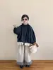 Primavera 2026 Nuevo Estilo Coreano Ropa Infantil Niñas Chaqueta Única Flor de Linterna Botón Moda Adorno de Encaje Cortavientos