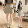 Saia de Verão 2026 Novo Estilo, Saia Curta de Trabalho Plus Size, Elegante Cintura Elástica Casual Linha A Curta Saia Hot Girl