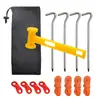 Barraca de camping e acessórios de toldo Kehao em estoque: corda à prova de vento, martelo e conjunto de 7 estacas em forma de L