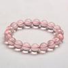 Pulsera de Cristal Rosa para Mujer Pulsera de Cristal Rosa de Círculo Único Cuentas de Cristal Rosa 8/10mm Pulsera de Cristal Rosa Simple Pequeña Fresca