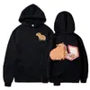 Sudadera con capucha de moda de capibara de talla europea transfronteriza para mujer y hombre, sudaderas de algodón europeo y americano