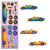 6 Hojas/Paquete Accesorios Personalizados de Carreras para Armar con Pegatinas de Rompecabezas Producto Nuevo Transfronterizo Pegatinas de Rompecabezas Creativas para Niños