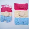 Diadema para el Cabello de Niños Europeos y Americanos Set de Colores Mixtos Donut Lazo Diadema para Bebé Tres Flores Diadema de Nylon Set de Tres Piezas