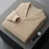 Suéter de Cachemira con Cuello de Fruta Verde Engrosado para Otoño e Invierno Suéter de Punto Básico para Hombre Suéter de Manga Larga Pullover Suéter Básico Suelto Casual