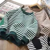 Ropa Infantil Ropa de Primavera y Otoño Niños y Niñas Sudaderas Nuevas Camisetas Interiores para Niños Estilo Coreano Bebé Rayas Tops Estilo Forrado de Polar