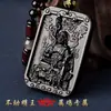 Collar Zodiacal para Hombre y Mujer con Colgante de Obsidiana Natural Benmingfo Avalokitesvara Manjusri Puxian Hoid Bodhisattva