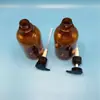 Botellas al por mayor en stock de 500 ml para champú y gel de ducha, Botellas de plástico PET para desinfectante de manos, Botellas ámbar, Botellas exprimibles para líquidos
