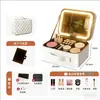 Bolsa de Maquillaje con Luz, Gran Capacidad, Compartimentos Divididos, Almacenamiento Portátil, con Espejo, Estuche de Viaje para Maquillador Profesional, Caja de Maquillaje