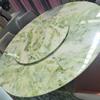 Losa de Mármol Jade Verde Mesa de Comedor Redonda Gota de Agua Encimera de Piedra de Lujo Pared de Fondo Personalizada Entrada Sala de Estar