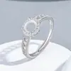 Anel S925 Prata Esterlina Completa 6.2mm Cravação Vazia DIY Fundo Pontiagudo Pedra Colorida Diamante Mapa Estelar Circundado por Diamantes Estilo Luxo Leve
