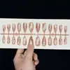 Pegatinas para Uñas Hechas a Mano de Metal con Gradiente Ojo de Gato Línea Rosa, 24 Piezas, Pueden Ser Tiras de Uñas Pre-hechas