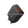 Carregador Digital Quadrado Multi-Porta 2 USB + 1 PD Adaptador de Energia 5V2A Cabeça de Carregamento Carregador com Display Digital