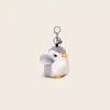 Qualidade de Luxo Leve Pura Pele de Coelho Rex Pinguim Boneco Pingente Animal Pelúcia Chaveiro Bolsa Pingente Pequeno Presente Atacado