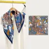 Lenço de Lã Imitação Seda Retrô Outono/Inverno 2025 Seda Animal Tigre Lenço Quadrado 65cm Xale Versátil Elegante Feminino