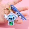 Nuevo Llavero de Puntada Afelpada Muñeca de Goma Suave Creativo PVC Lilo y Stitch Colgante para Llavero de Coche