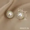 Brincos de Pérola Artificial Cao Shi Europeus e Americanos para Mulheres, Joias Elegantes de Girassol para Senhoras, Joias de Luxo Acessíveis Mais Vendidas da Temu