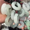 Jade Dorado de Seda Natural de Xinjiang Verde Tianshan Hebilla de Paz Candado Ruyi Colgante de Jade Venta al por Mayor con Jade Jade Colgante Transmisión en Vivo