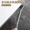 Escova de limpeza multifuncional para frestas de banheiro, escova de cerdas duras para frestas de portas e janelas de banheiro, com cabo longo, escova estreita para frestas para uso doméstico