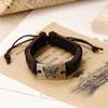 Moda Transfronteriza Aleación Combinación Placa de Letra Inglesa Pulsera de Cuero Cadena de Joyería Accesorios Personalizados de Moda Venta Caliente