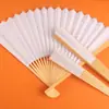 Ventilador crianças pequeno legal pintura desenho feito à mão ventilador branco pintura ventilador creche diy diy ventilador de papel em branco leque dobrável
