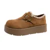 Sapatos Birkenstock genuínos de couro retrô com sola grossa para aumentar a altura e cobertura total para mulheres, novos mocassins slip-on de outono 2026
