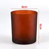 Venta al por mayor 200ml Taza de Vela Perfumada de Colores Taza Vacía 300ml Tapa de Madera Tapa de Metal Portavelas de Vidrio Botella de Vidrio