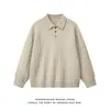 Suéter Polo Retrô de Tricô com Tranças Estilo Old Money para Homens, Outono/Inverno, Peça de Tricô Versátil Casual de Alta Qualidade