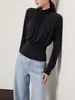 Ropa para mujer transfronteriza al por mayor: tops de punto de manga larga, de doble cara, modernos, elegantes y con estilo