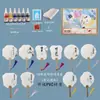 Traje de leque laqueado laque especial para leque redondo saco de material DIY pintura de grafite para jardim de infância brinquedos educativos feitos à mão para crianças