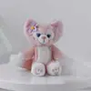 Decoração de Bolo Coelho Vermelho da Internet Coelho Roxo Enfeites com Luz Festa de Aniversário Pequena Princesa Mesa de Sobremesas Acessórios Plug-in