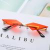 Óculos de Sol Novos da Moda com Acabamento Cool para Homens e Mulheres Óculos de Metal Sem Aro Cool Tendência ins Óculos de Sol Personalizados Europeus e Americanos