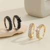 Anillo de cobre con circonitas, sencillo, de lujo, ligero y de gran venta transfronteriza en Oriente Medio, regalo de San Valentín, conjunto de anillos de alta gama para parejas.