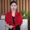 Novo Xale de Tricô Vazado Liso 2026 para Mulheres, Lenço Triângulo Lantejoula para Ambientes com Ar Condicionado, Lenço Cheongsam de Proteção Solar